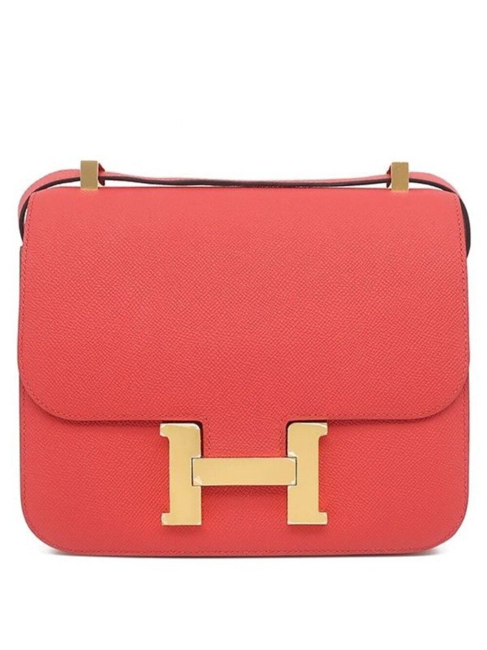 Hermes Shoulder Bag Constance 3 24 Verso Veau Epsom Rouge Tomato Black Gold